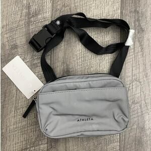 Athleta Crossbody Belt Bag Grey Silver Fanny Pack Waist Bag